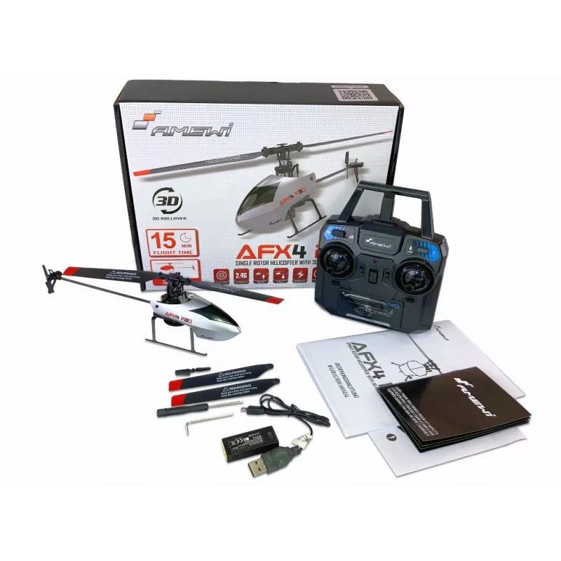 Helicóptero teledirigido RC Amewi AFX4 motor eléctrico (25329)