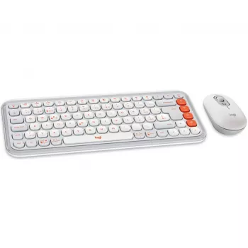 Logitech POP Icon Combo Bluetooth QWERTZ Swiss Naranja Blanco ratón