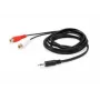 Equip 147093 cable de audio, 2 x RCA hembra a jack 3,5 mm macho, 2,5 m, negro