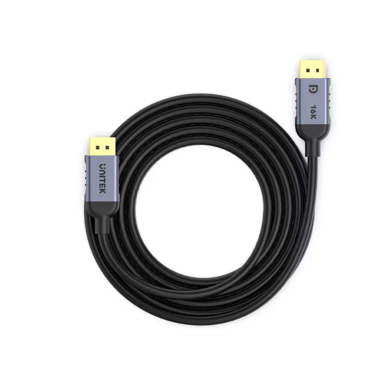 Unitek C1626GY01-1.5M cable DisplayPort 2.1, 8K@120Hz, 1,5 m, negro/gris