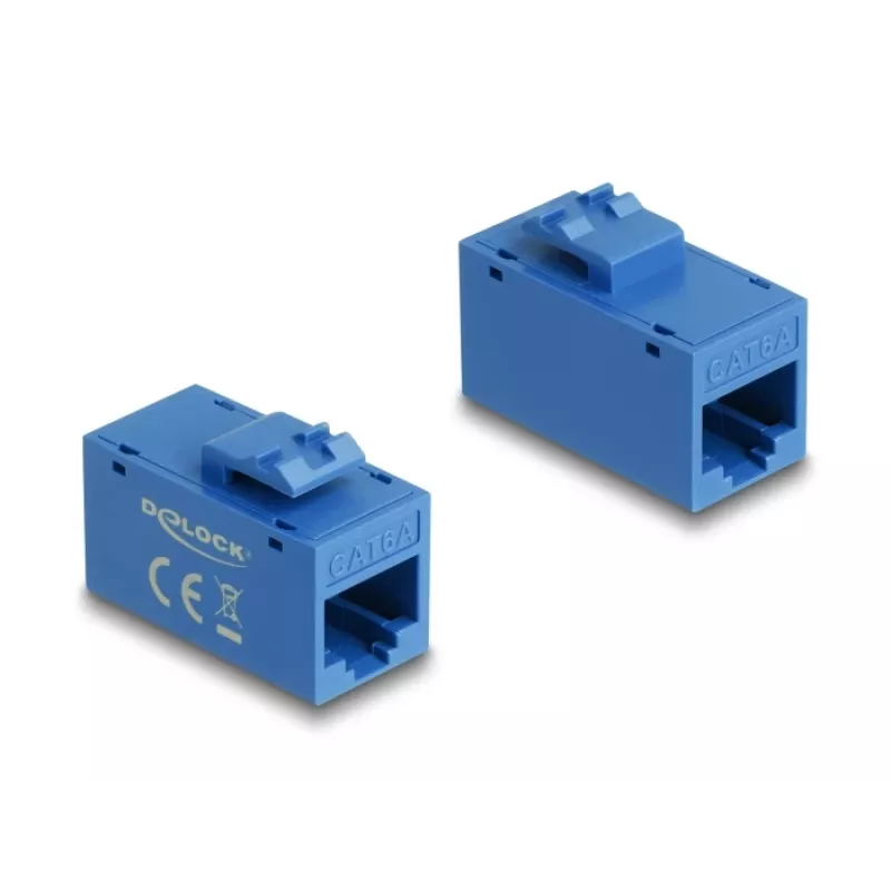 Delock 90642 módulo Keystone RJ45 hembra a RJ45 hembra, Cat.6A UTP, azul