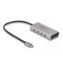 Hub USB DELOCK 10 Gbps Type-C 4 puertos PD 85W cable 30 cm