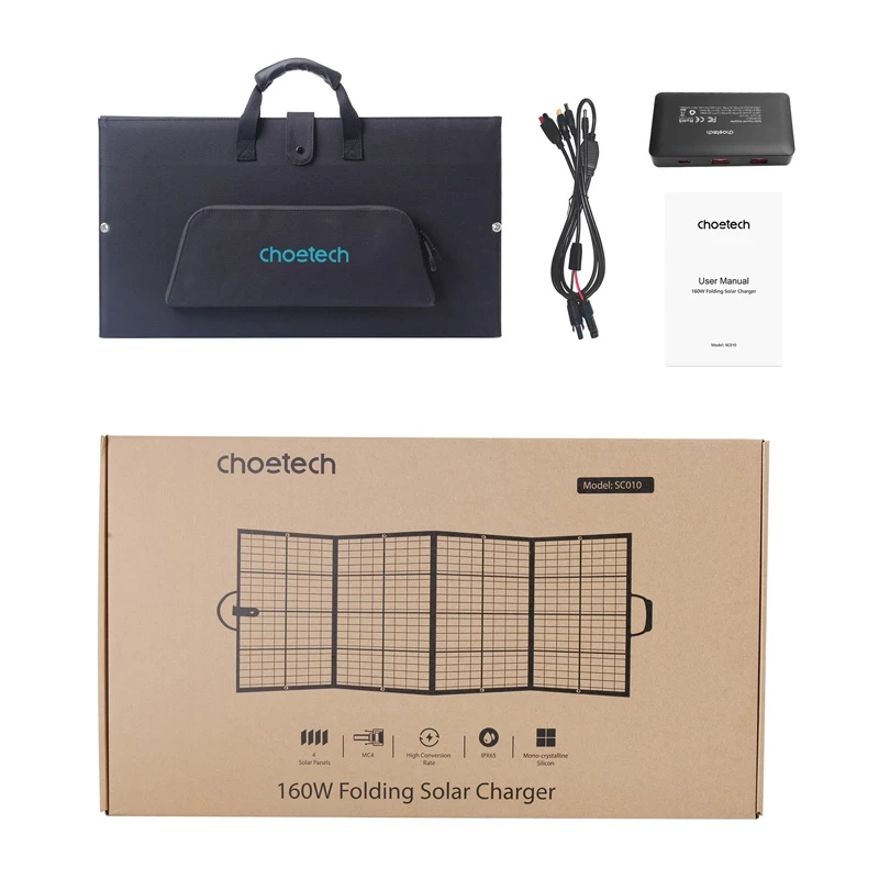 Choetech SC010 Cargador solar plegable de 160W