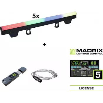 EUROLITE set 5x LED PT-100/32 Pixel DMX Tube con software Madrix
