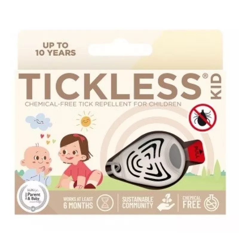 Repelente de garrapatas por ultrasonidos TICKLESS PRO-104BE para mascotas – portátil, a pilas, impermeable, 1,5 m de alcance, beige