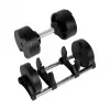Mancuerna de hierro fundido ajustable Rebel Active 36 kg, pasos automáticos de 2 kg