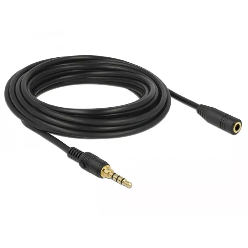 Cable de audio DeLOCK 85635 3,5 mm conector macho a conector hembra 5 m negro