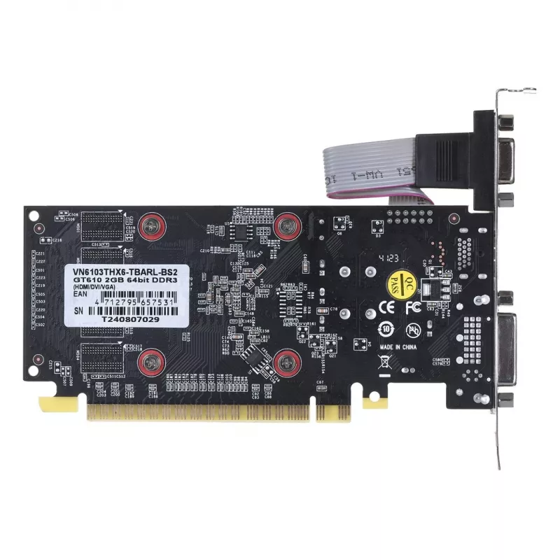 Tarjeta gráfica BIOSTAR GeForce GT 610 — 2 GB GDDR3, 64 bits, PCIe x16, 700 MHz