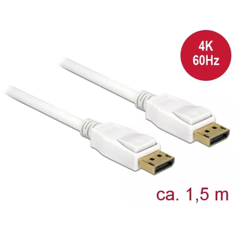 Cable DisplayPort DeLOCK 85509 1,5 m Blanco