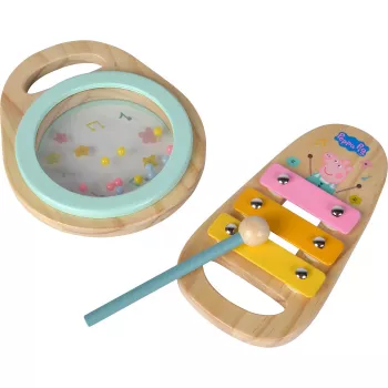 Peppa Pig set de música de madera, juguete musical de 2 piezas