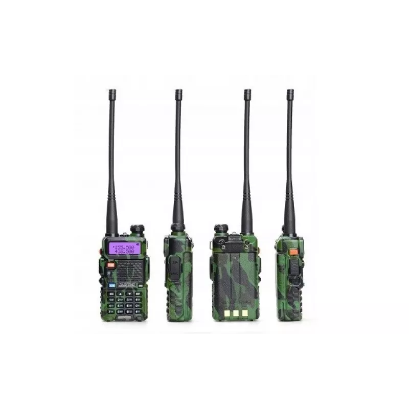 Walkie-talkie portátil Baofeng UV-5R 5W HT camo — doble banda FM, 5 W, batería de 1800 mAh
