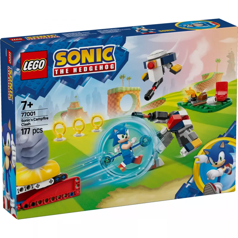 Juguete de construcción LEGO Sonic the Hedgehog 77001 Campfire Showdown Set de juego, 177 piezas, 1 minifigura, Edad 7+