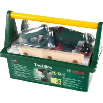 Theo Klein 8520 Bosch Toolbox I con muchas herramientas I incl. atornillador a batería
