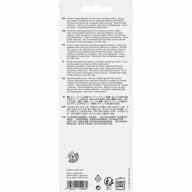 Lápiz de grafito Faber-Castell 115298 Multi 4 uds. negro