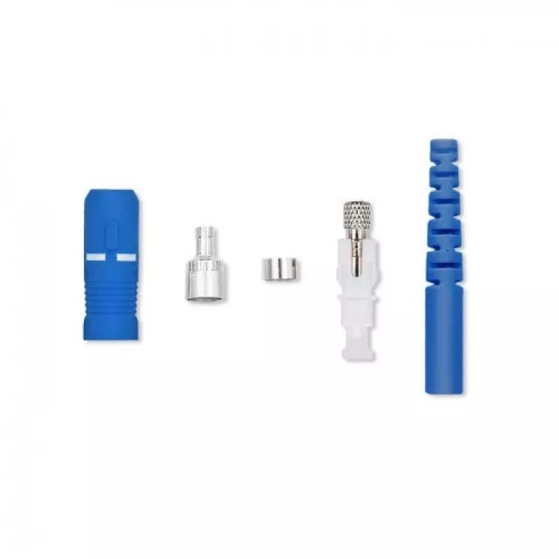 Conector de fibra óptica SC/PC Qoltec 54430 Monomodo Azul Plata Blanco