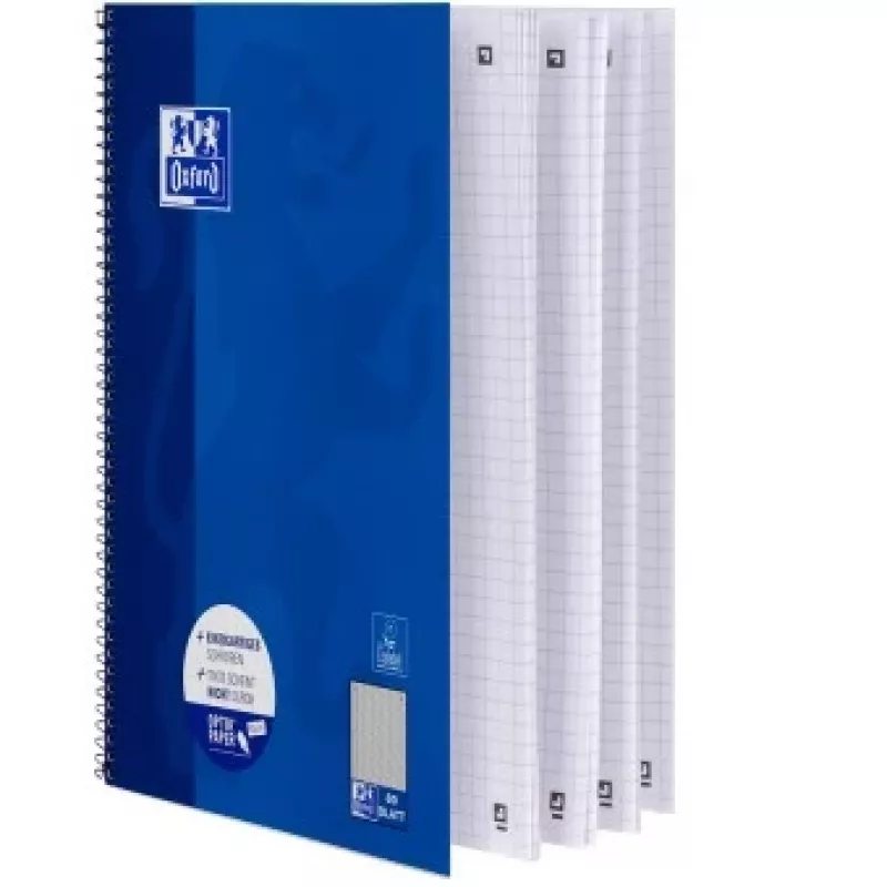 Oxford College cuaderno A4, 80 hojas, cuadriculado con margen interior, 90 g/m², azul (100050358)