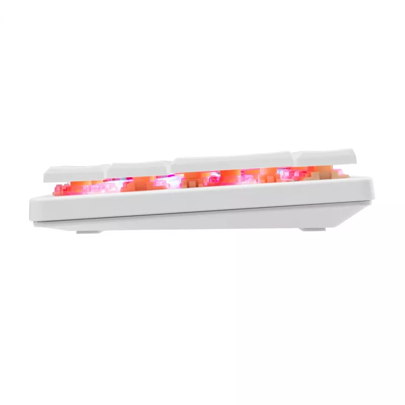 Teclado mecánico White Shark Nagamaki GK-006211 — diseño compacto, interruptores mecánicos Red, carcasa blanca