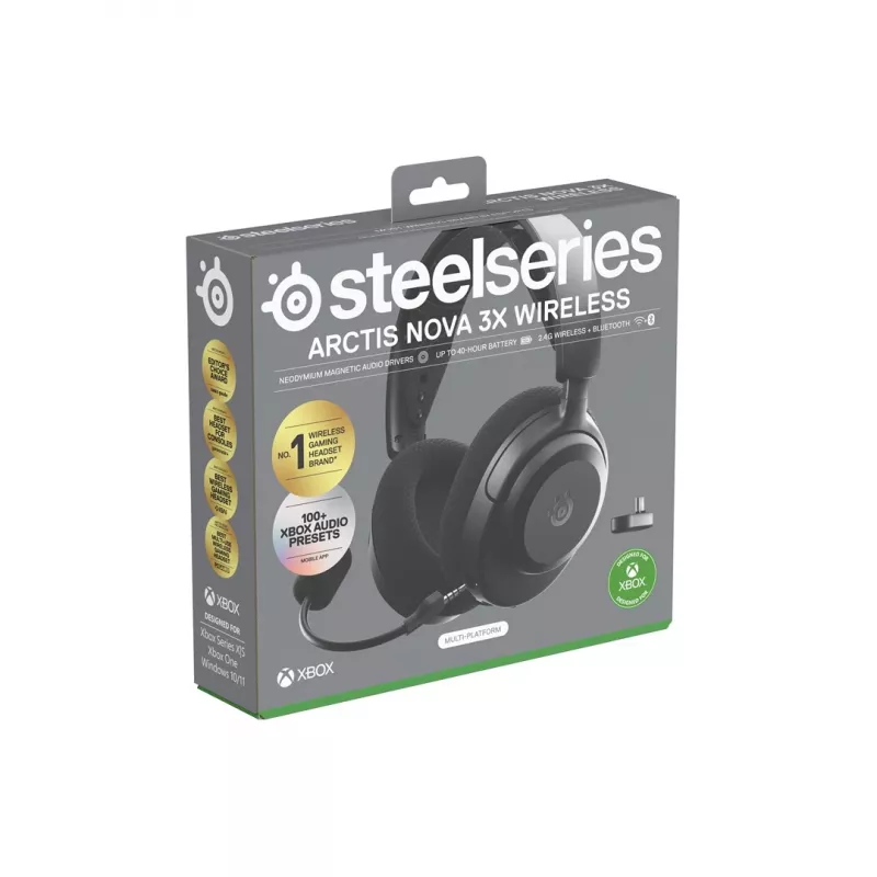SteelSeries Arctis Nova 3X Wireless 61689 auriculares con micrófono inalámbricos para Xbox, negros