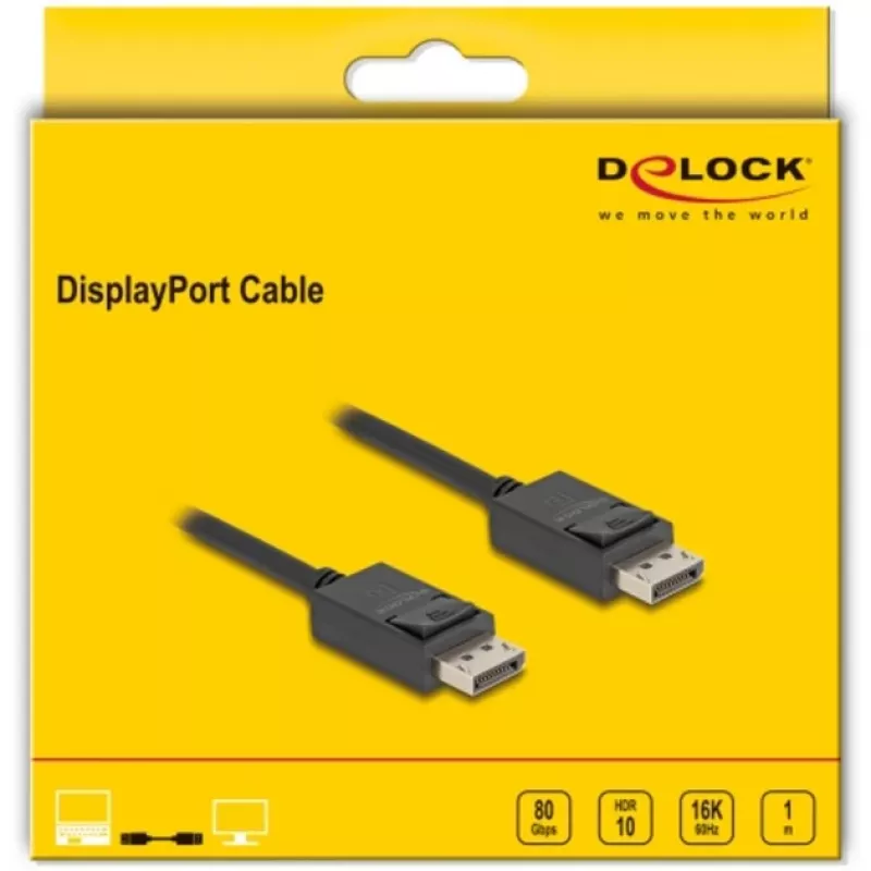 Cable DisplayPort DeLOCK 81174 1 m negro DisplayPort a DisplayPort