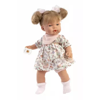 Muñeca Llorens Joelle, 38 cm muñeca llorona con rasgos realistas y cuerpo blando