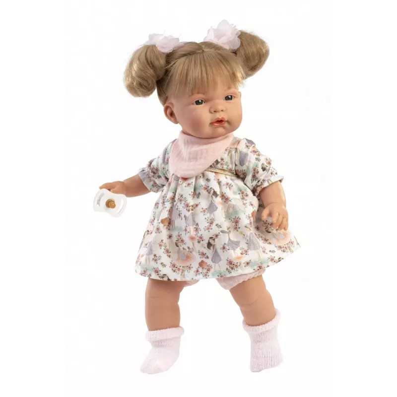 Muñeca Llorens Joelle, 38 cm muñeca llorona con rasgos realistas y cuerpo blando