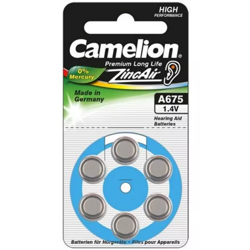 Camelion | A675/DA675/ZL675 | Pilas de zinc-aire | 6 uds.