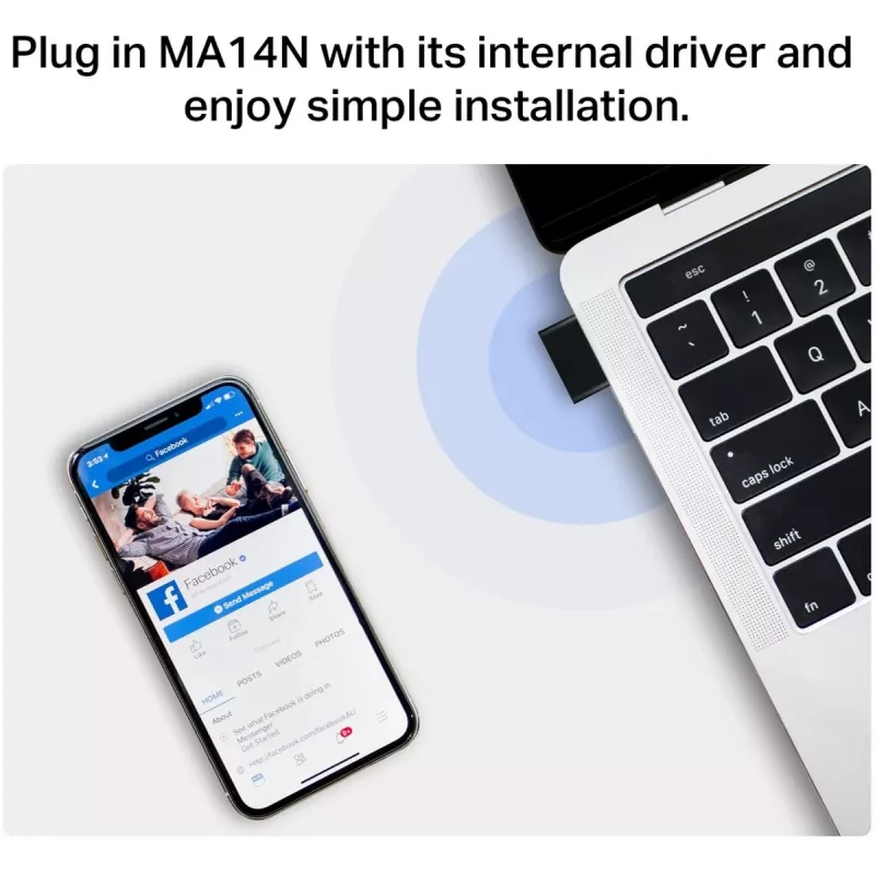 Mercusys MA14N AX3000 Nano adaptador USB Wi-Fi, hasta 287 Mbps