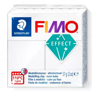 Pasta de modelar FIMO effect blanco translúcido 8010-014 — efecto blanco translúcido, arcilla polimérica blanda, barra de 57 g
