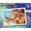 CreArt - León con cría, pintura