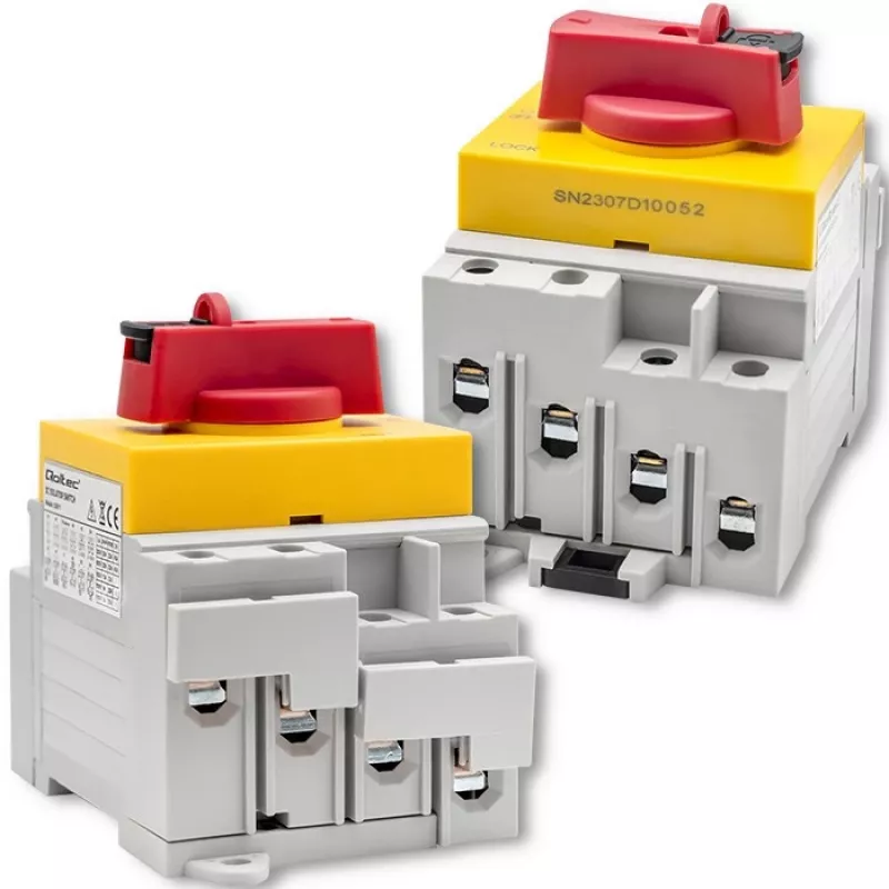 Qoltec 52611 Seccionador DC con función de bloqueo | interruptor principal | 1200 V | 32 A | 8 kV | 4P