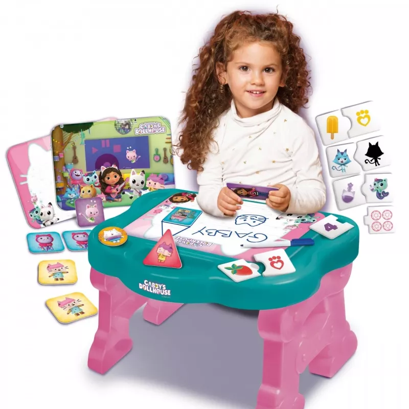 Mesa de actividades para niños Lisciani Biurko z grami - Koci Domek Gabi, mesa de aprendizaje interactiva