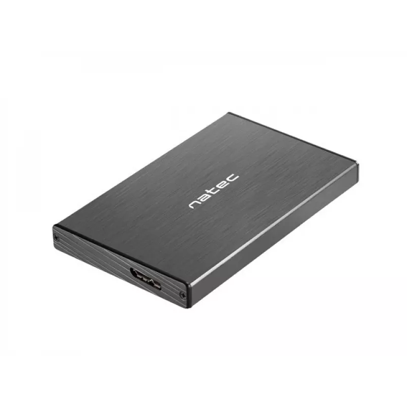 NATEC RHINO GO Carcasa USB 3.0 para HDD/SSD SATA de 2,5'', negro Aluminio