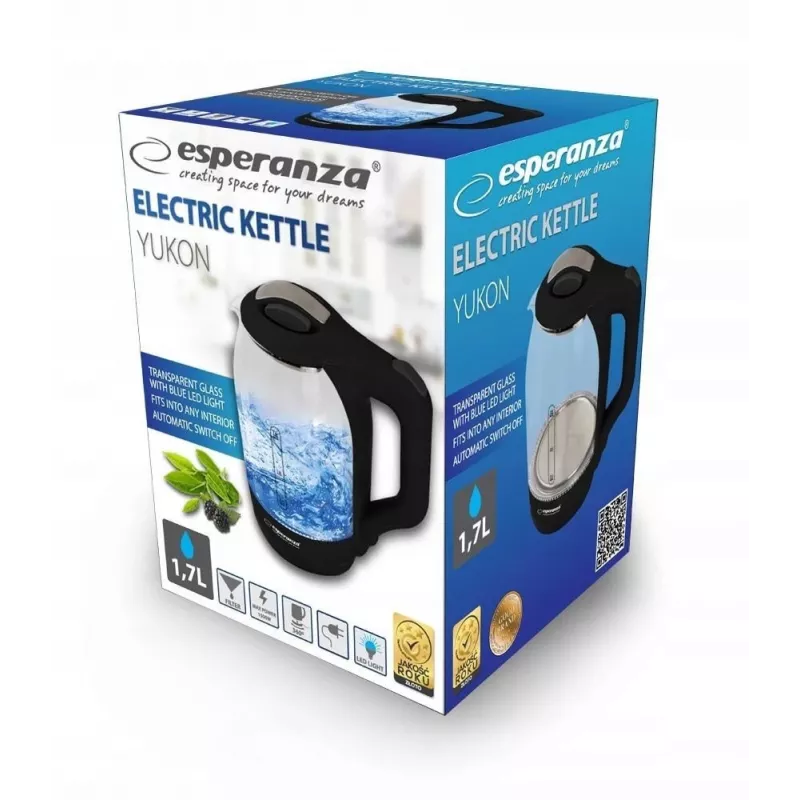 Esperanza EKK025K hervidor 1,7 L negro, multicolor 1500 W