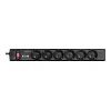 Regleta Eaton Protection Strip 6 DIN con protección contra sobretensiones (6 tomas Schuko, con interruptor) - negra (PS6D)