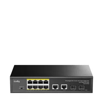 Switch de red Cudy GS1010PS2 No gestionado Gigabit Ethernet (10/100/1000) Power over Ethernet (PoE) Negro