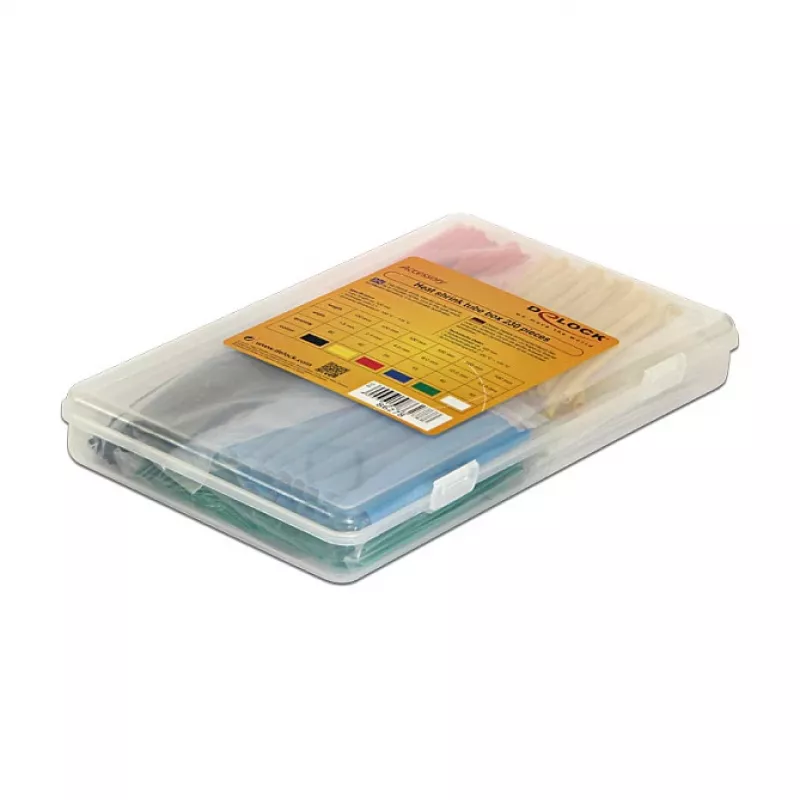 DeLOCK 86278 Kit de tubos termorretráctiles, 230 piezas, multicolor