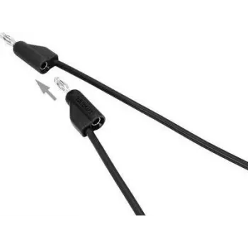 Cable de medición VOLTCRAFT [conector macho 4 mm - conector macho 4 mm] 0,5 m negro MSB-300 (MSB-300-0.5-SW)