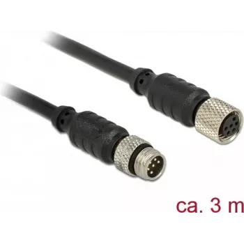 Cable serie Navilock 62973 M8 3 m negro