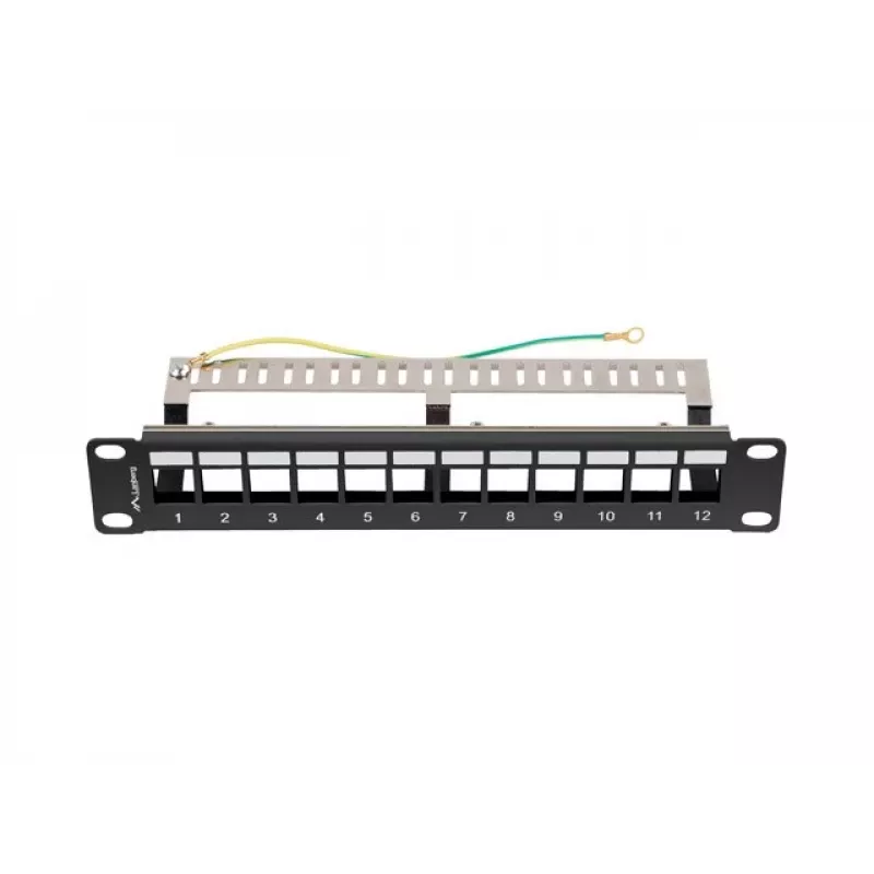 Patch panel LANBERG PPKS-9212-B 12 puertos 1U 10 pulgadas FTP