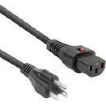 ACT cable de alimentación conector macho USA - C13 IEC Lock negro 2 m PC1063 120V 10A