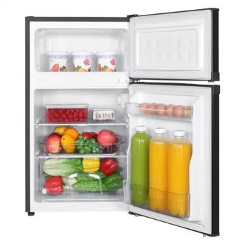 Frigorífico con congelador MPM MPM-87-CZ-15, 87 L, negro, congelador superior, puertas reversibles, estantes de cristal