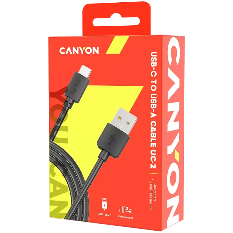 CANYON Cable UC-2 USB-C 5W 2m Negro