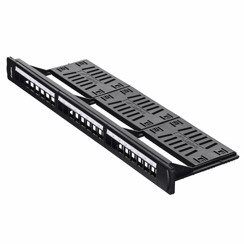 Patch panel 1U LANBERG PPKS-1124-B, 24 puertos, 1U, ABS, negro, 482,6×44,5×154 mm
