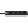 Regleta de enchufes Brennenstuhl Ecolor 4 tomas [Superficie pulida, cable de 1,5 m, Blanco/Negro]