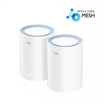 Sistema mesh Cudy M1200 pack de 2 – Wi-Fi 5 de doble banda (300/867 Mbit/s), 2 unidades, 1 puerto LAN, compatible con 100 dispositivos
