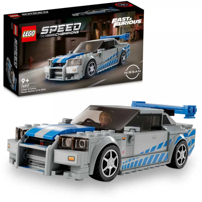 LEGO 76917 Speed Champions 2 Fast 2 Furious Nissan Skyline GT-R (R34) coche de juguete