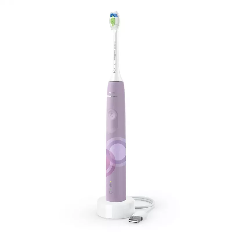 Cepillo de dientes eléctrico sónico Philips 4100 Series HX3689/44 – batería de Li-Ion integrada, 1 mango, 1 cabezal, limpieza diaria, Lila