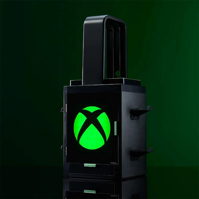 Numskull Games Estuche oficial de juegos Xbox, soporte para discos de juegos, Xbox, negro, con cable