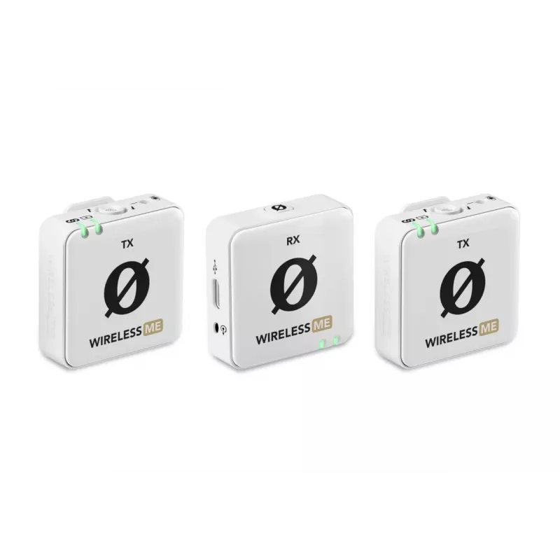 RØDE Wireless ME Dual blanco - sistema de micrófono inalámbrico compacto con dos transmisores para grabaciones de dos canales