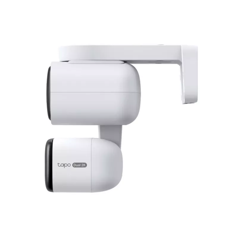 TP-Link Tapo C246D cámara de seguridad de interior / exterior con doble objetivo y movimiento horizontal/vertical, 2K 3MP (2304×1296), gran angular de 125° + teleobjetivo de 6 mm, IP65, Wi-Fi, microSD de hasta 512 GB